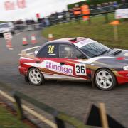 Stephen Johansen tackling the Circuit Stages Rally Championship at Snetterton
