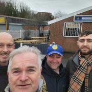 Some of the Warrington Town fans who will be walking 40 miles through the night to raise money for the club next month