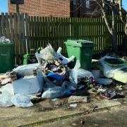 Fly-tipping reported on Torus land on Grasmere Avenue in Orford before it was cleared