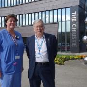 Phil Ormesher  reunited with his consultant radiographer at The Christie Cathy Taylor after 11 years.