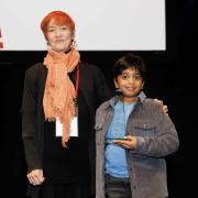 Aneeshwar Kunchala receiving the Celebrating Our Planet Award earlier this year.