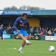 Dubem Eze marked his full Warrington Town debut with a goal in the win at Peterborough Sports