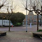 Police attend unauthorised traveller encampment outside The Village Hotel on Centre Park