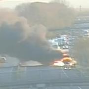 The fire on the M56