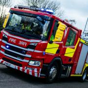 Two fire engines attended the scene of a traffic collision in Penketh