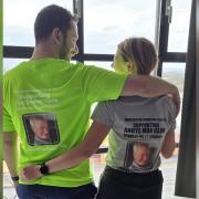 Mitchell and Katie completed the marathons in memory of Mitchel's dad, Peter