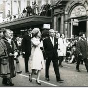 A picture captured from when Queen Elizabeth II visited Bridge Street in 1968