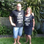 Emma's friends Mike and Michelle Thompson showing how excited the country got about Piri Weepu during the 2011 Rugby World Cup