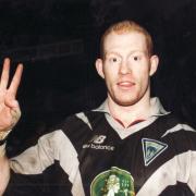 Jason Roach, after scoring four tries for Warrington at Wakefield in 1998. Picture: Mike Boden