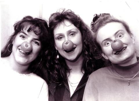 Reporters Melanie Whitehead and Jane Woodhead with chief reporter Nicola Priest (centre) on a Red Nose Day.