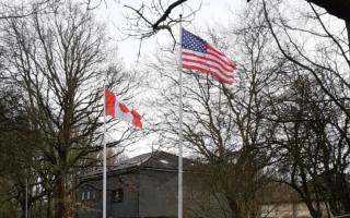 Flags that usually fly high at a decommissioned Glazebrook military base have been 'stolen'