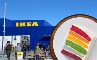 Warrington's IKEA store will stock a rainbow-layered cake to raise money for an LGBTQ+ mental health helpline