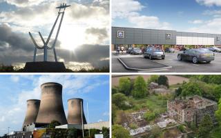 Clockwise from top left: Bolt of Lightning, Aldi, Daresbury Hall and Fiddler's Ferry
